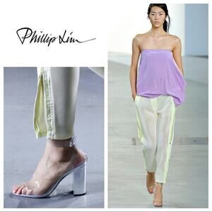 3.1 Phillip Lim Runway Honeycomb Mesh Zip Trousers Size 10